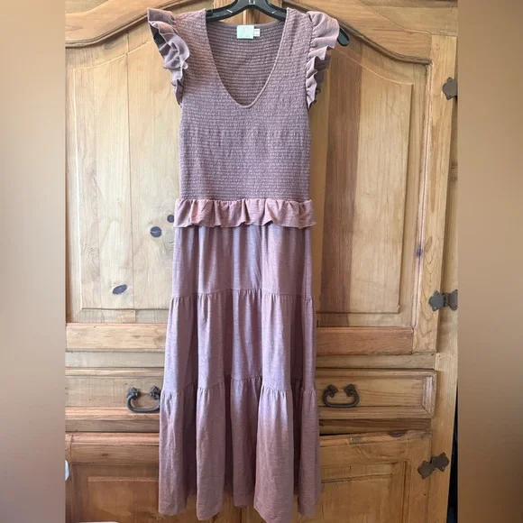 Nation LTD - Fabienne Fused Ruffle Dress in Mojave Sz:Small - Picture 7 of 14